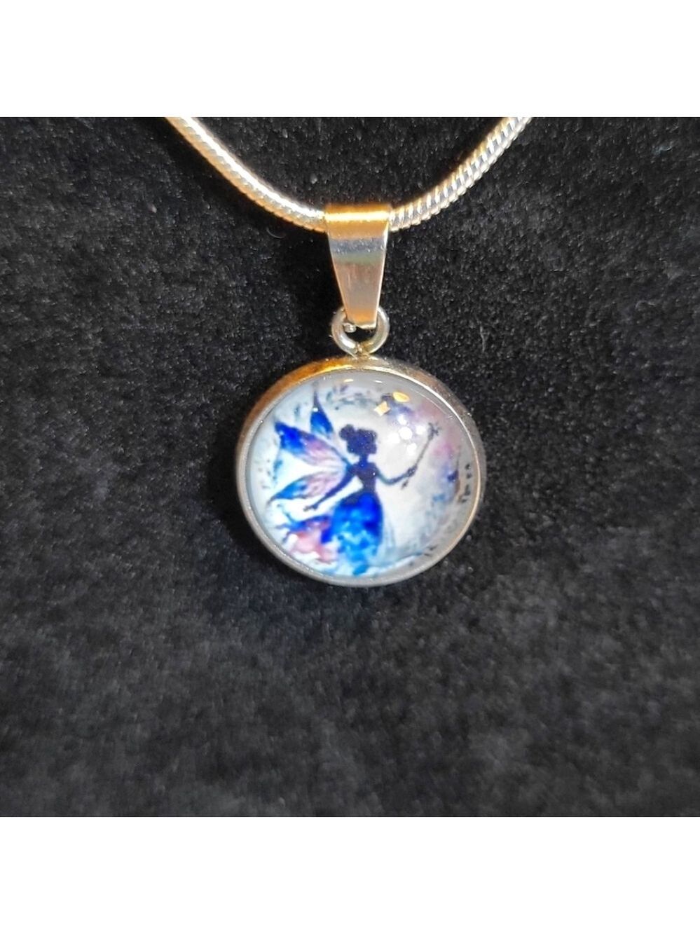 Fairy Pendant Necklace 925 Sterling Silver Chain